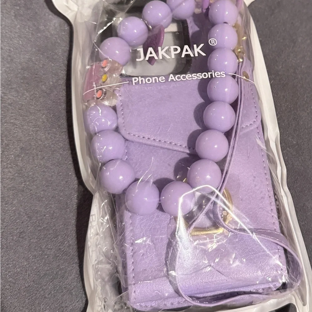 NEW Lavender Phone Case w/ Beaded Wristlet + Mini Wallet | iPhone 14 Pro Max |